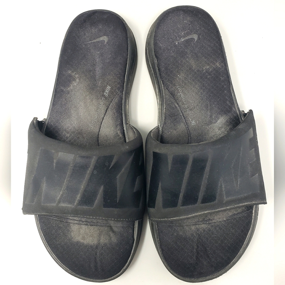 Nike Men's Black Slip-on Sandals (Size: 12)